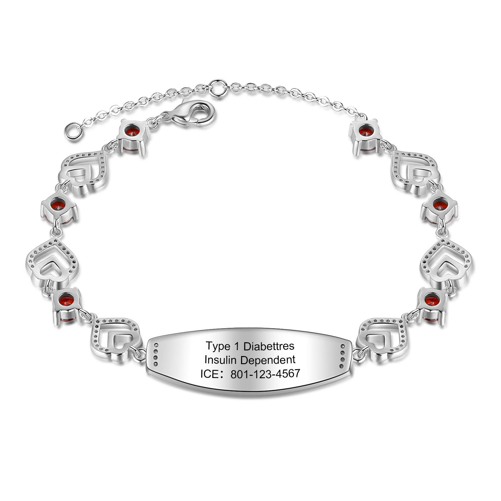 Medical ID Bracelet Personalised Women's Alert Bracelet Engraving Message For Her-Jessemade AU