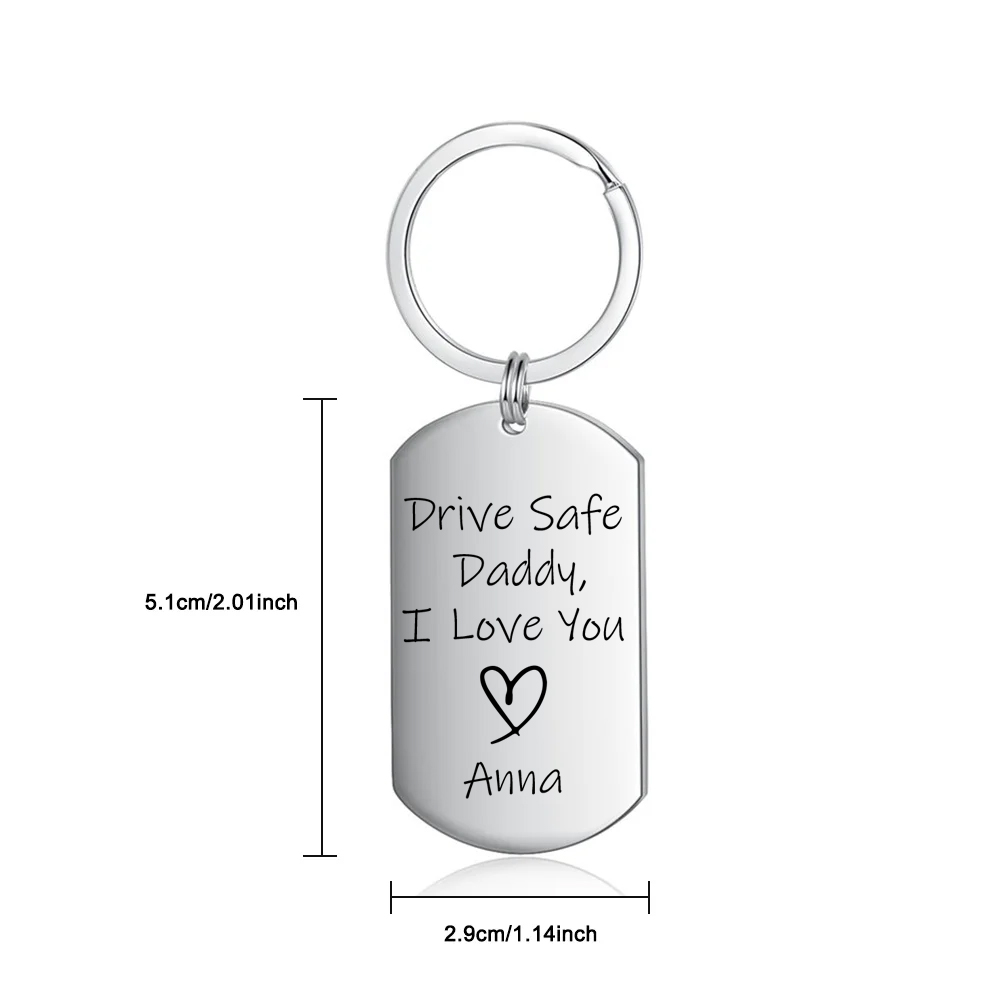 Drive Safe Gift For Dad Personalised Photo Keychain Custom Name Father Keychain-Jessemade AU