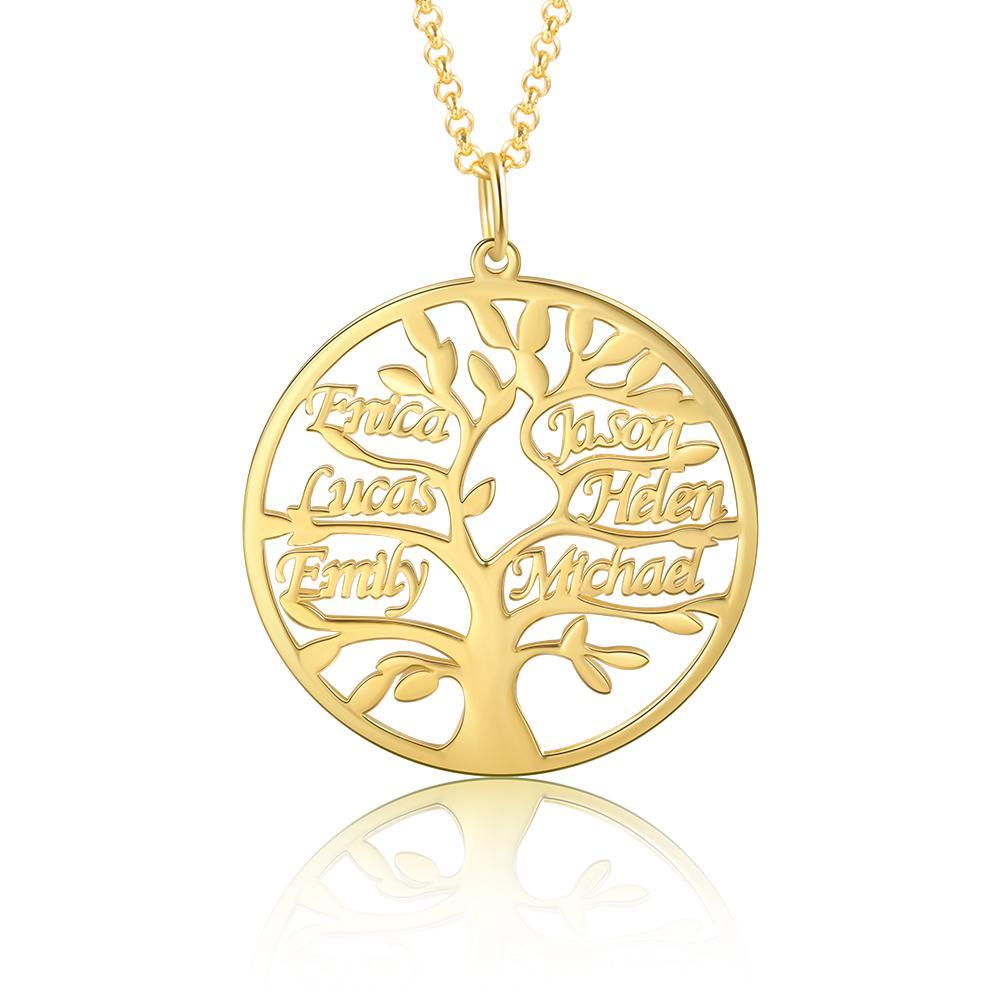 Personalised Family Tree Name Necklace Custom 6 Names Name Necklace-Jessemade AU