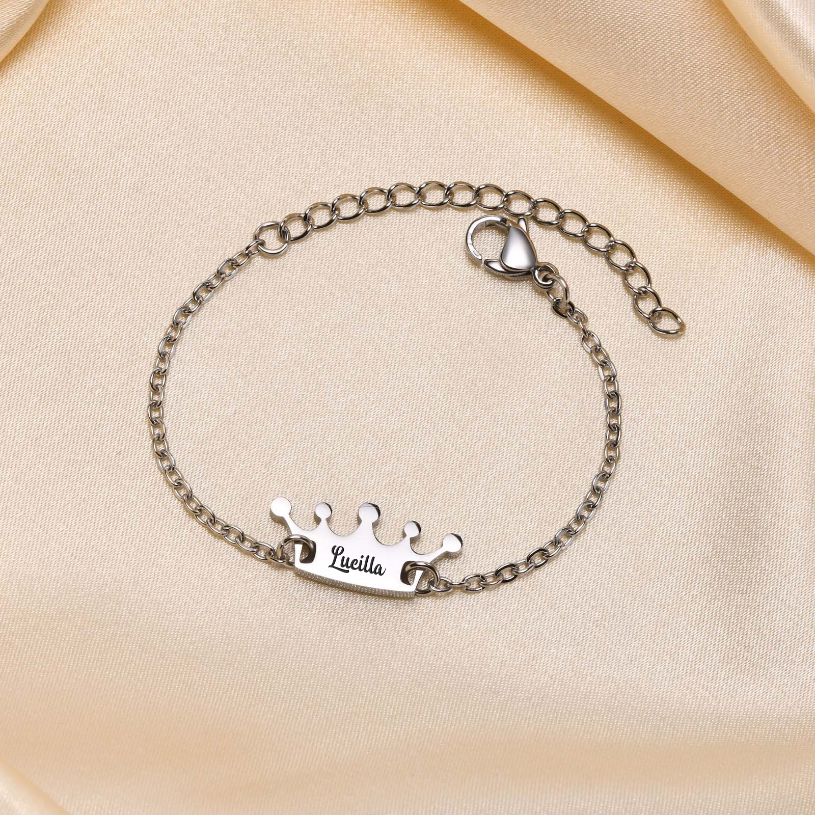 Personalised Crown Bracelet Custom Name Bracelet for her-Jessemade AU