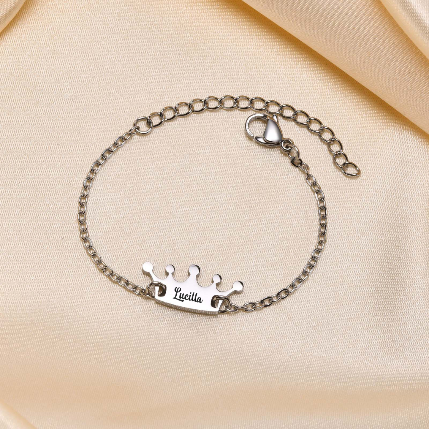 Personalised Crown Bracelet Custom Name Bracelet for her-Jessemade AU