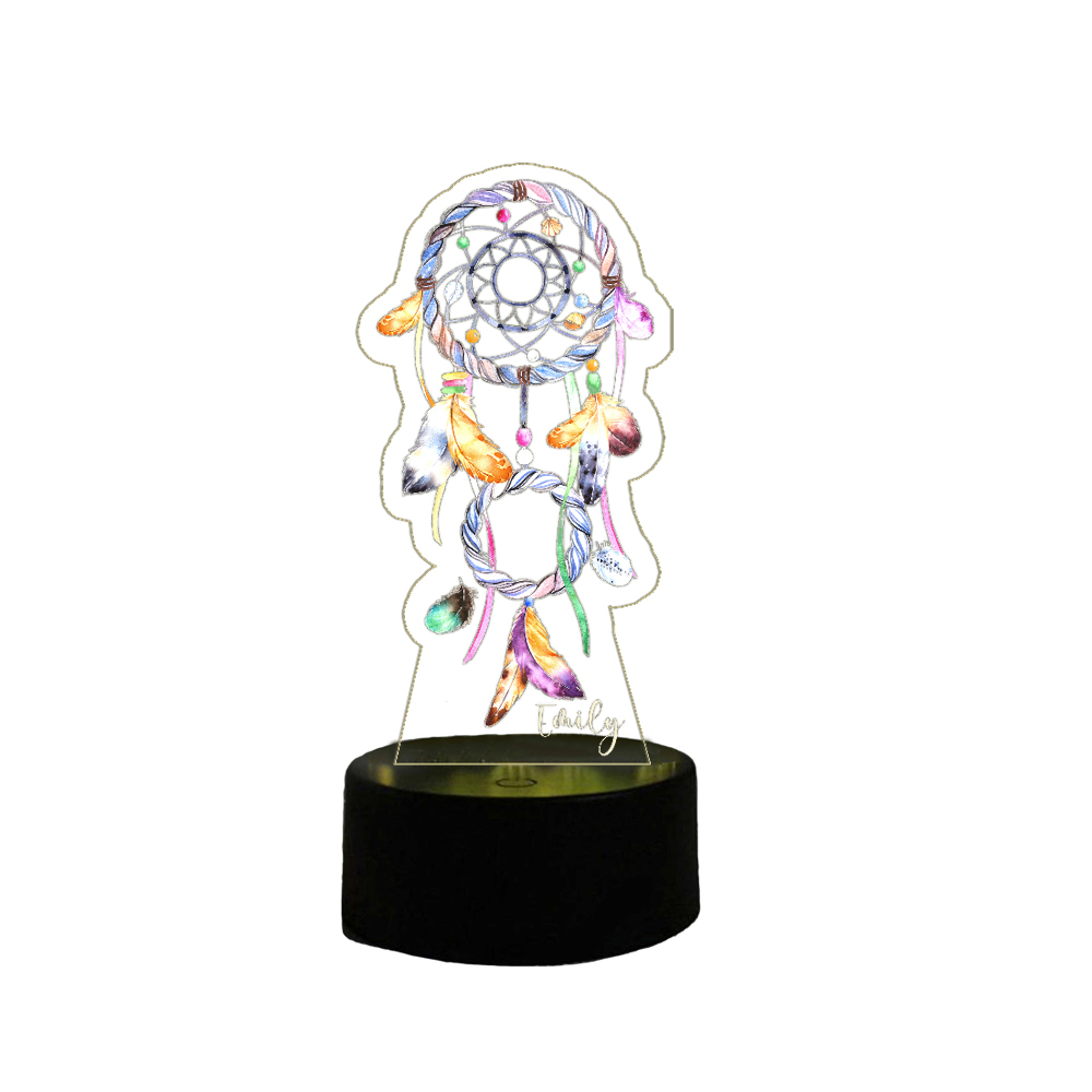Custom Dream Catcher Night Light 7 Colours Changing Night Light With Name LED Lamp Gifts For Kids-Jessemade AU