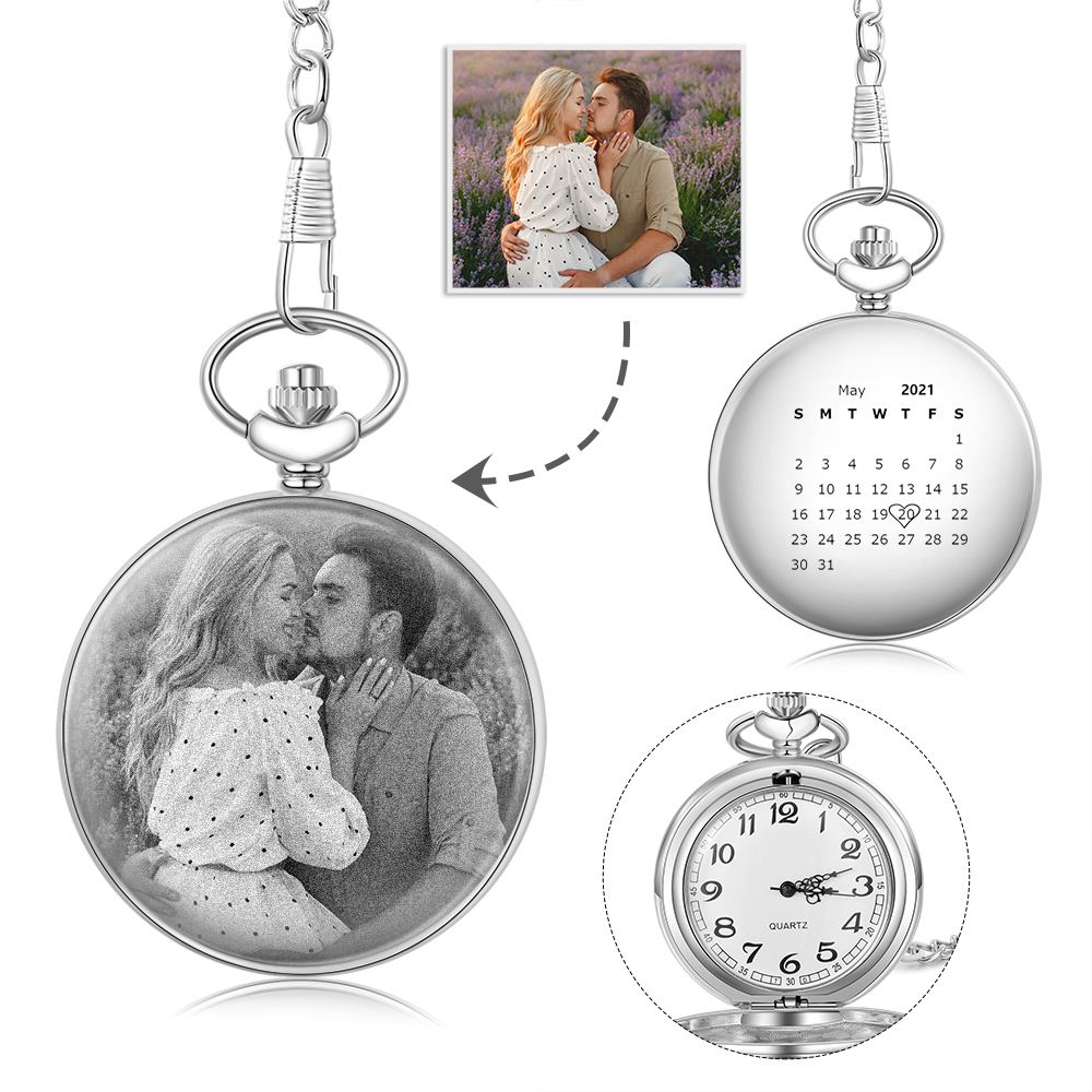 Personalised Pocket Watch Custom Photo Gifts For Him-Jessemade AU