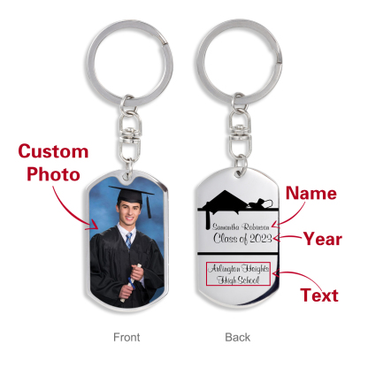 Personalised Photo Keychain Graduation Keyring-Jessemade AU