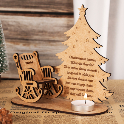 Personalised Christmas in Heaven Rocking Chair Ornament Memorial Tabletop Plaque-Jessemade AU