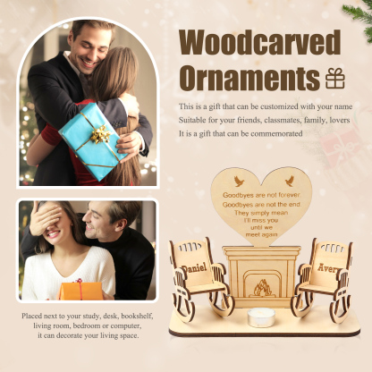 Christmas in Heaven Rocking Chair Ornament Custom 2 Names Memorial Gifts - Goodbyes Are Not Forever.-Jessemade AU