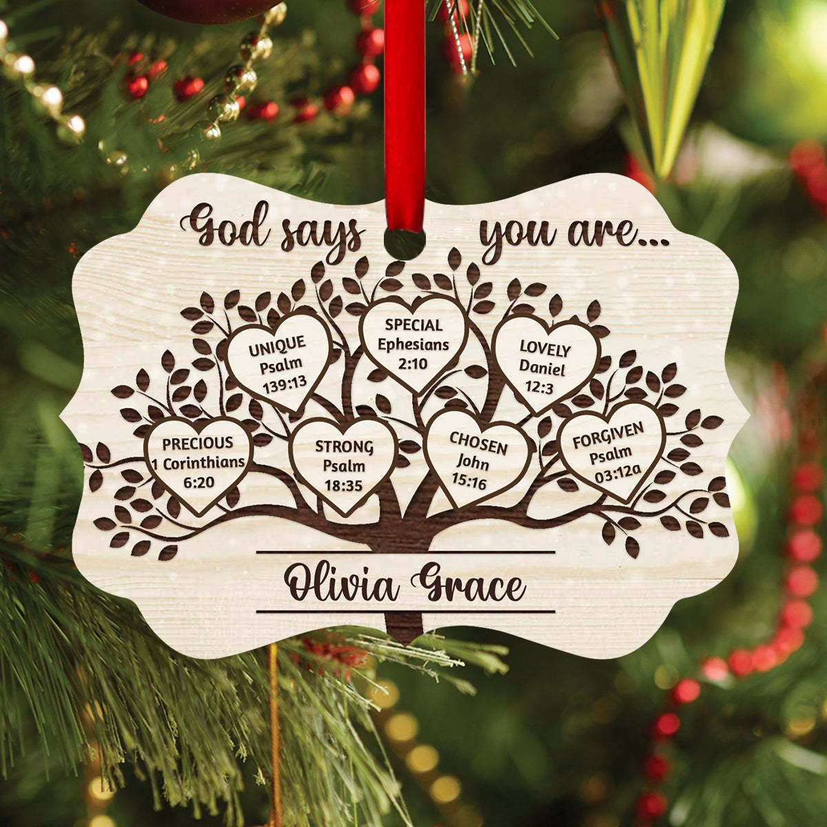 Memorial Ornament “God Says You Are Unique" Personalised Name Ornament Memorial Christmas Home Decor-Jessemade AU