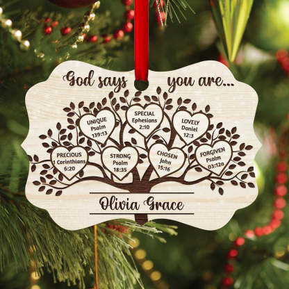Memorial Ornament “God Says You Are Unique" Personalised Name Ornament Memorial Christmas Home Decor-Jessemade AU