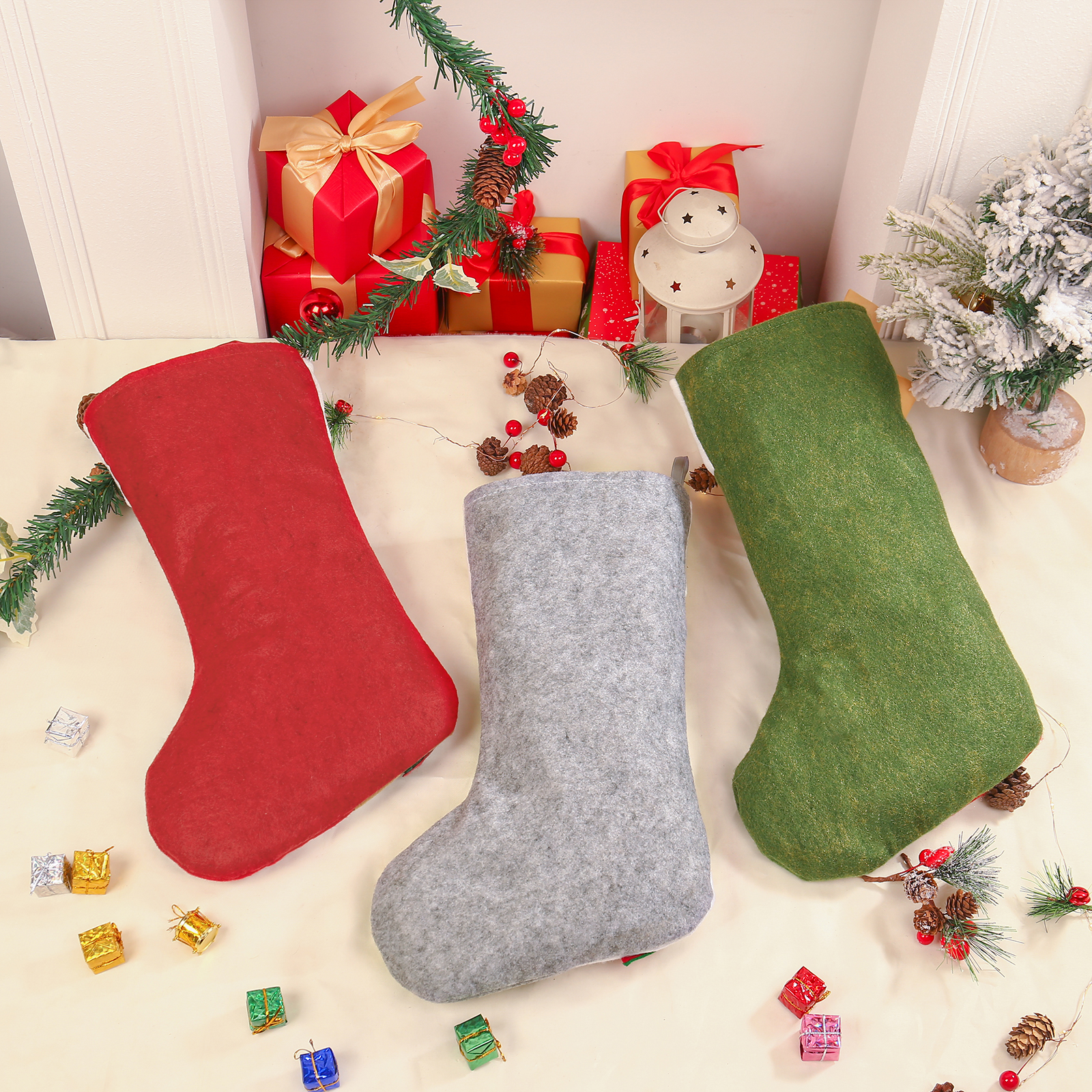 Personalised Christmas Stocking Ornaments Custom 1 Name Christmas Socks Gifts for Family Friends-Jessemade AU