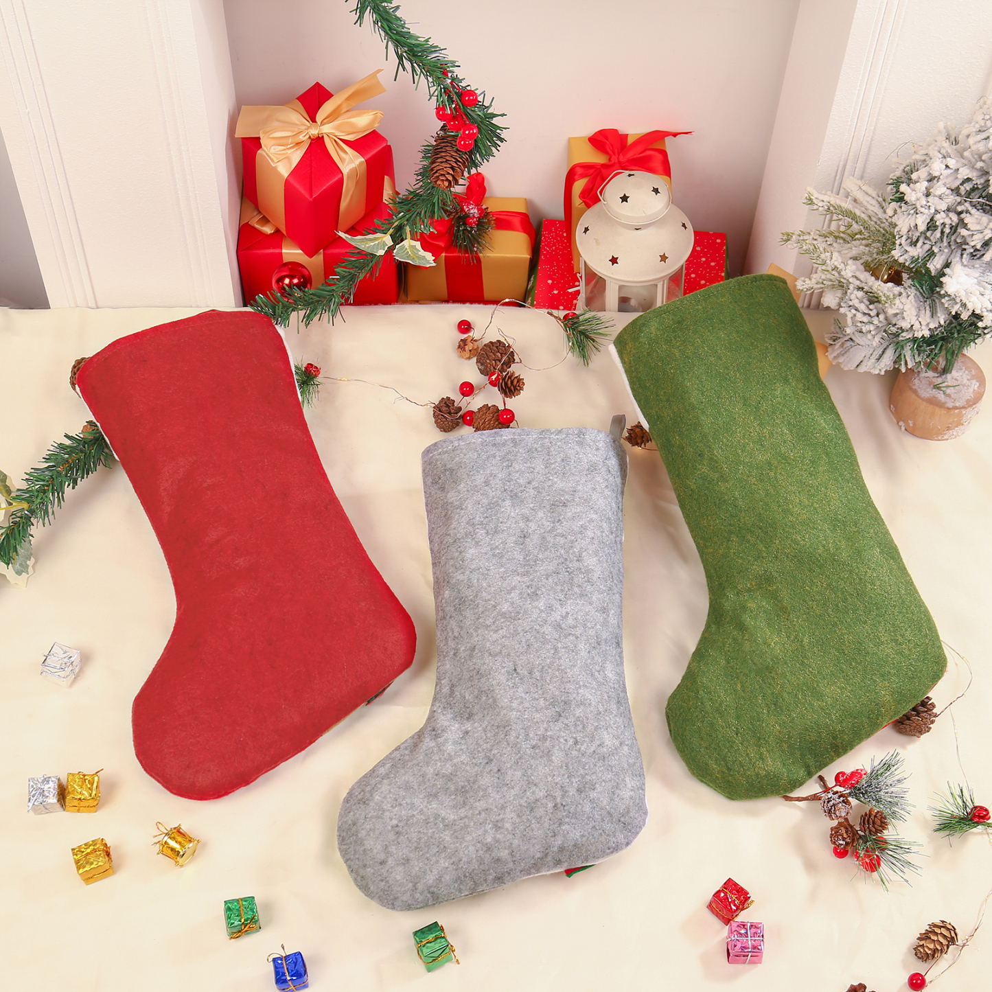 Personalised Christmas Stocking Ornaments Custom 1 Name Christmas Socks Gifts for Family Friends-Jessemade AU