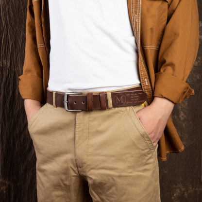 Personalised Genuine Leather Belt Engraved Names Men's Belt for Him-Jessemade AU