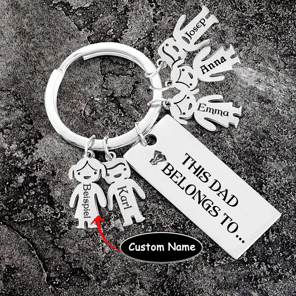 5 Names-Personalised 5 Children's Name Keychain-To My Dad-Gift Box Gift Card Set-Jessemade AU