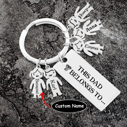 5 Names-Personalised 5 Children's Name Keychain-To My Dad-Gift Box Gift Card Set-Jessemade AU