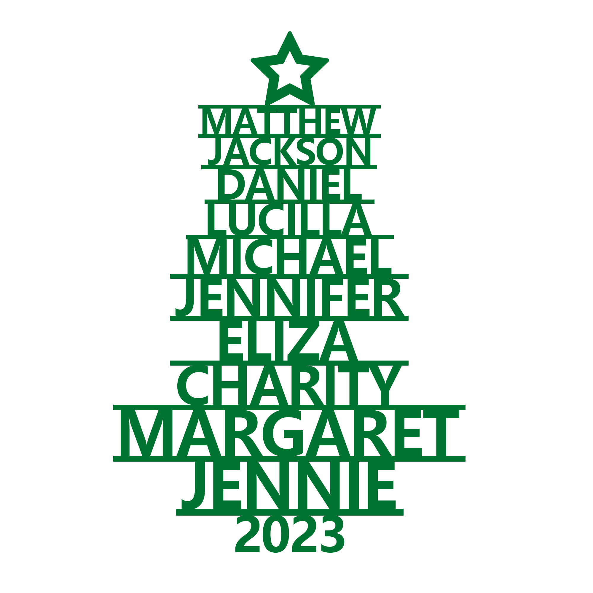 10 Names - Personalised Christmas Tree Ornaments Customised Name Xmas Wooden Decor Gifts for Family Friends-Jessemade AU