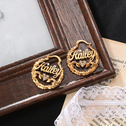 Personalised Name Drop Earring Customised Circle Earrings for Her-Jessemade AU