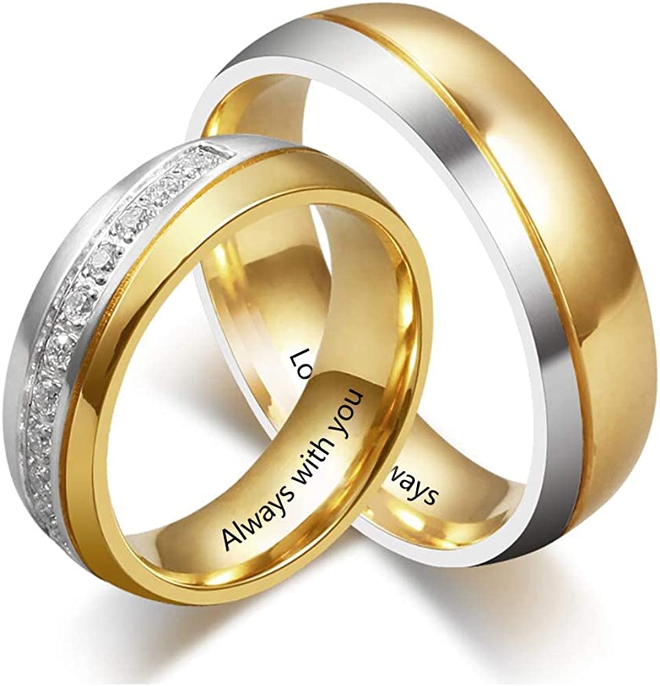 Personalised Couple Ring Engrave Love Message Matching Rings Gift for Couple Friends BBF-Jessemade AU