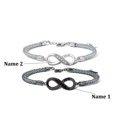 Customised Couple Bracelets Engrave Names Matching Bracelet Love Gifts-Jessemade AU