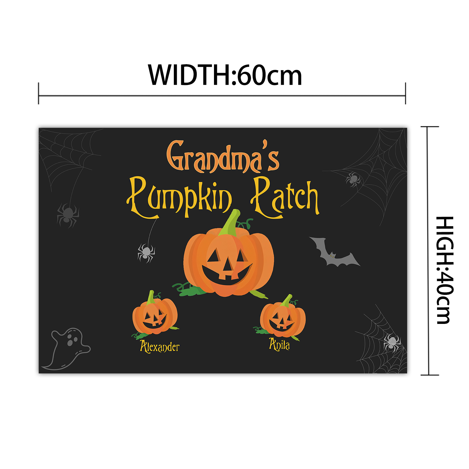 Personalised Halloween Doormat Custom 3 Names Pumpkin Doormat Home Decor - Grandma's Pumpkin Patch-Jessemade AU