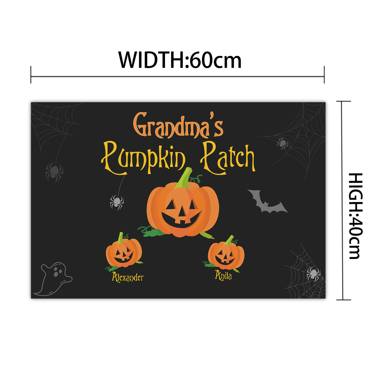 Personalised Halloween Doormat Custom 3 Names Pumpkin Doormat Home Decor - Grandma's Pumpkin Patch-Jessemade AU