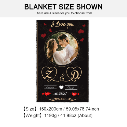 Personalised Couple Blanket Engrave Photo Sweet Gift For Her Him-Jessemade AU