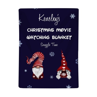 Personalised Christmas Movie Blanket Custom 1 Name Blanket Christmas Gift for Family Friends - Christmas Movie Watching Blanket-Jessemade AU