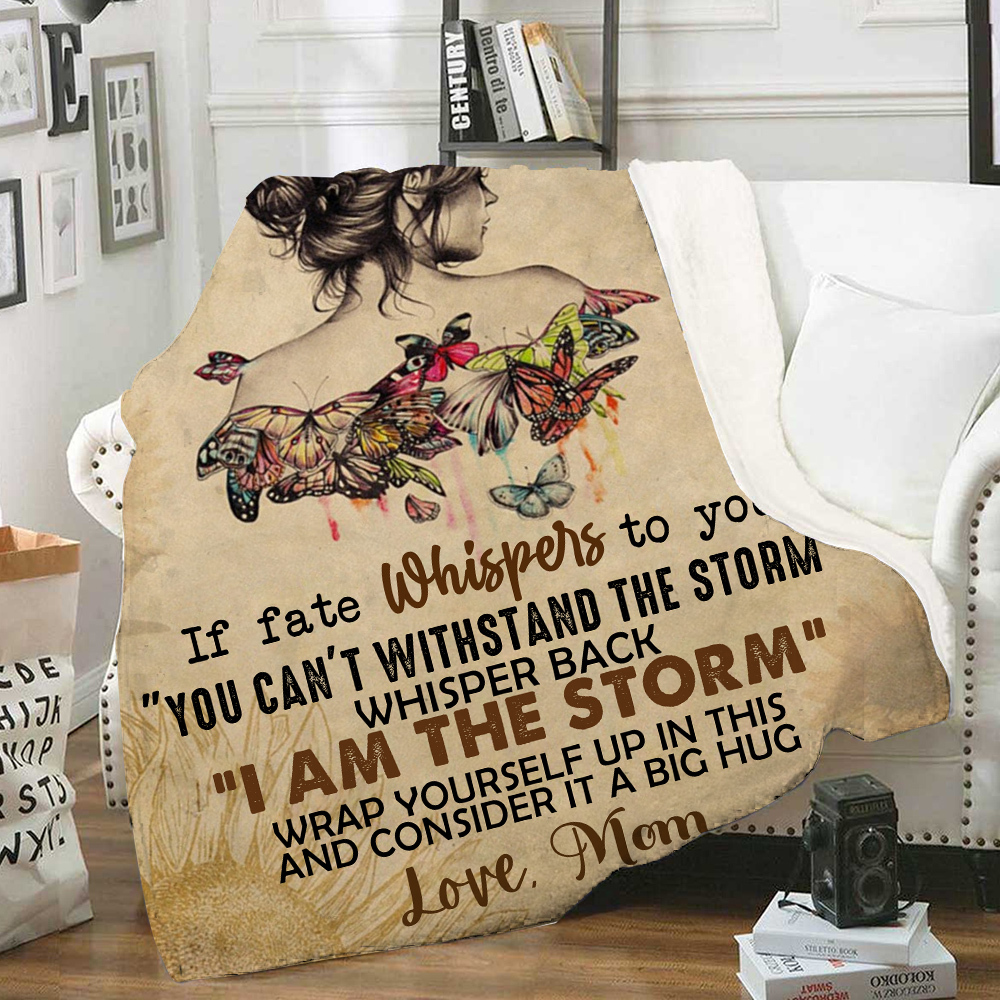 To My Badass Daughter Blanket Customised Text Flannel Blanket -Jessemade AU