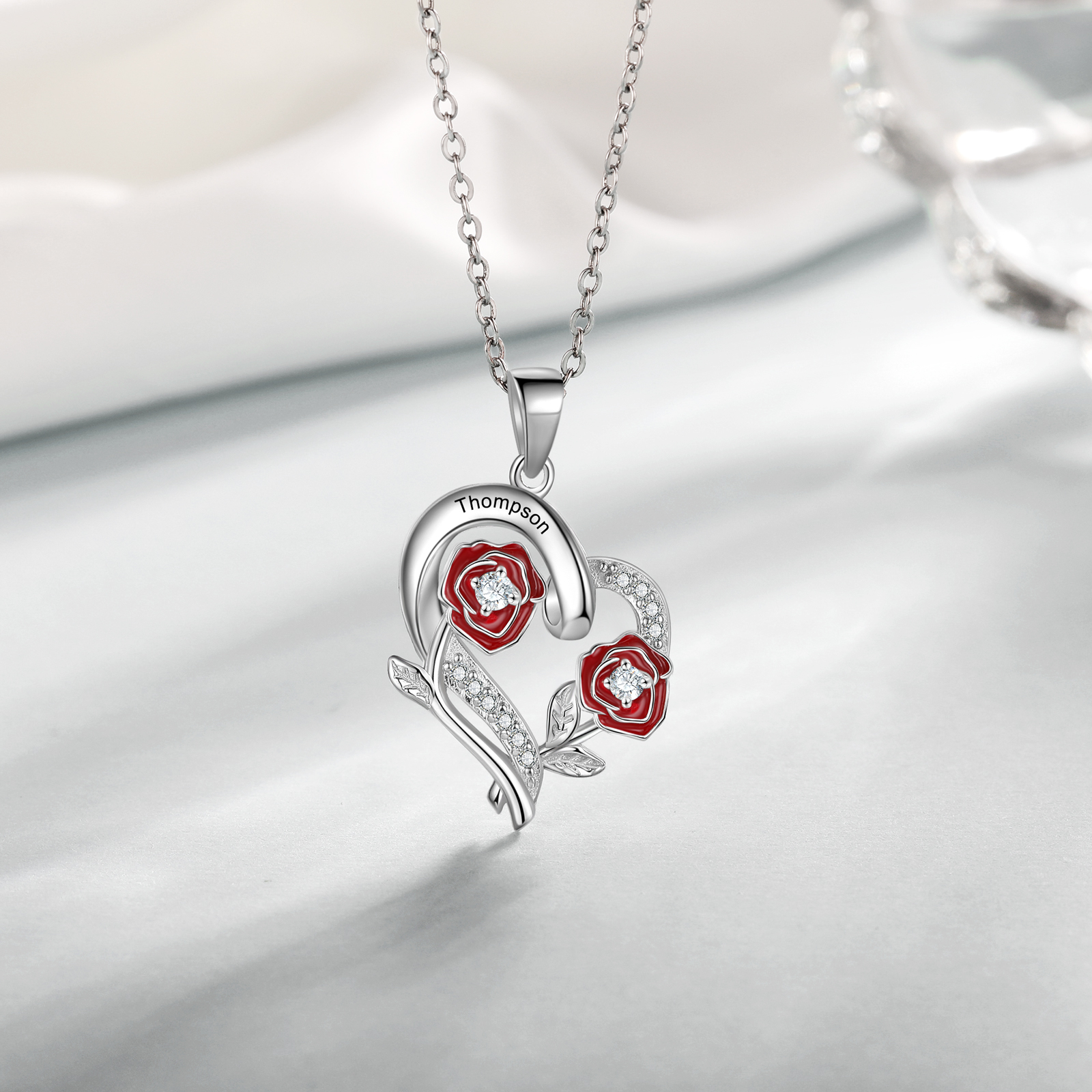 Personalised June Birthflower Necklace With Birthstones Custom 1 Name Necklace For Her-Jessemade AU