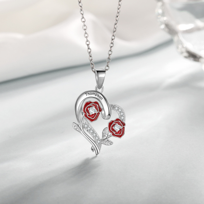 Personalised June Birthflower Necklace With Birthstones Custom 1 Name Necklace For Her-Jessemade AU