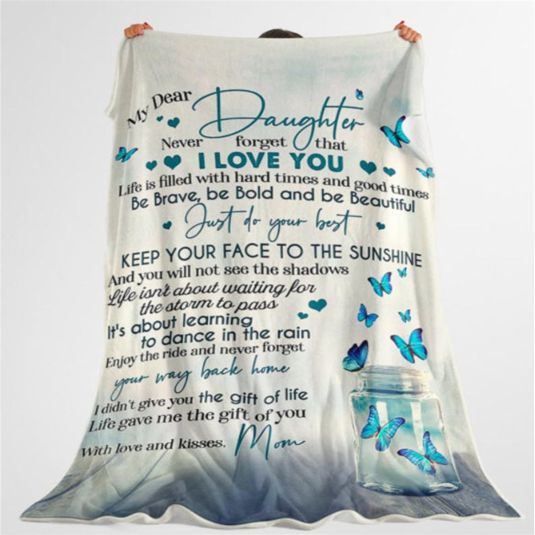 To My Daughter Never Forget That I Love You Flannel Blanket-Jessemade AU