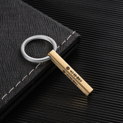 Personalised 3D Bar Keychain 4 Side Vertical Bar Keychain Gifts For Her-Jessemade AU