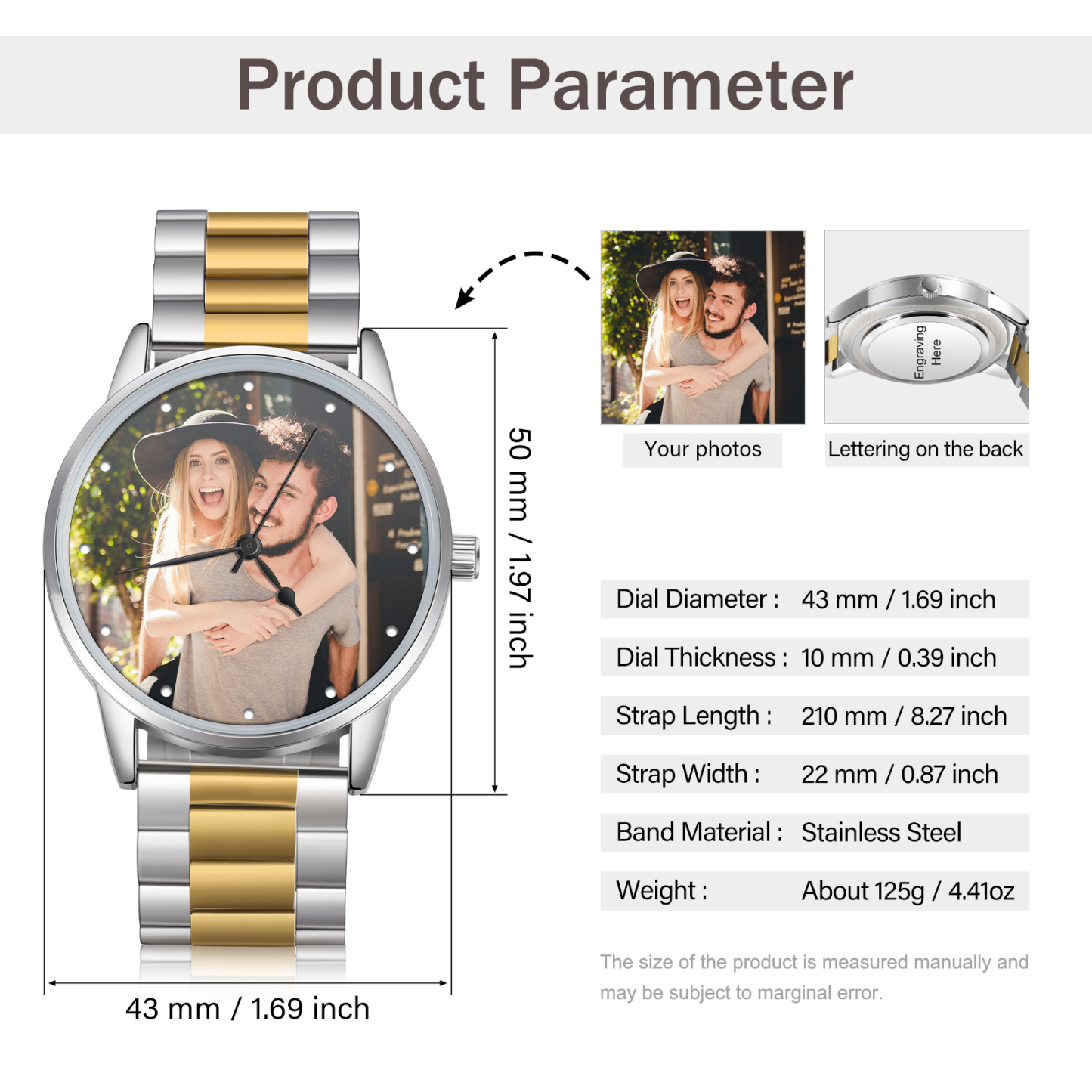 gift Photo Watch - Personalised Engraved Watch For Him-Jessemade AU