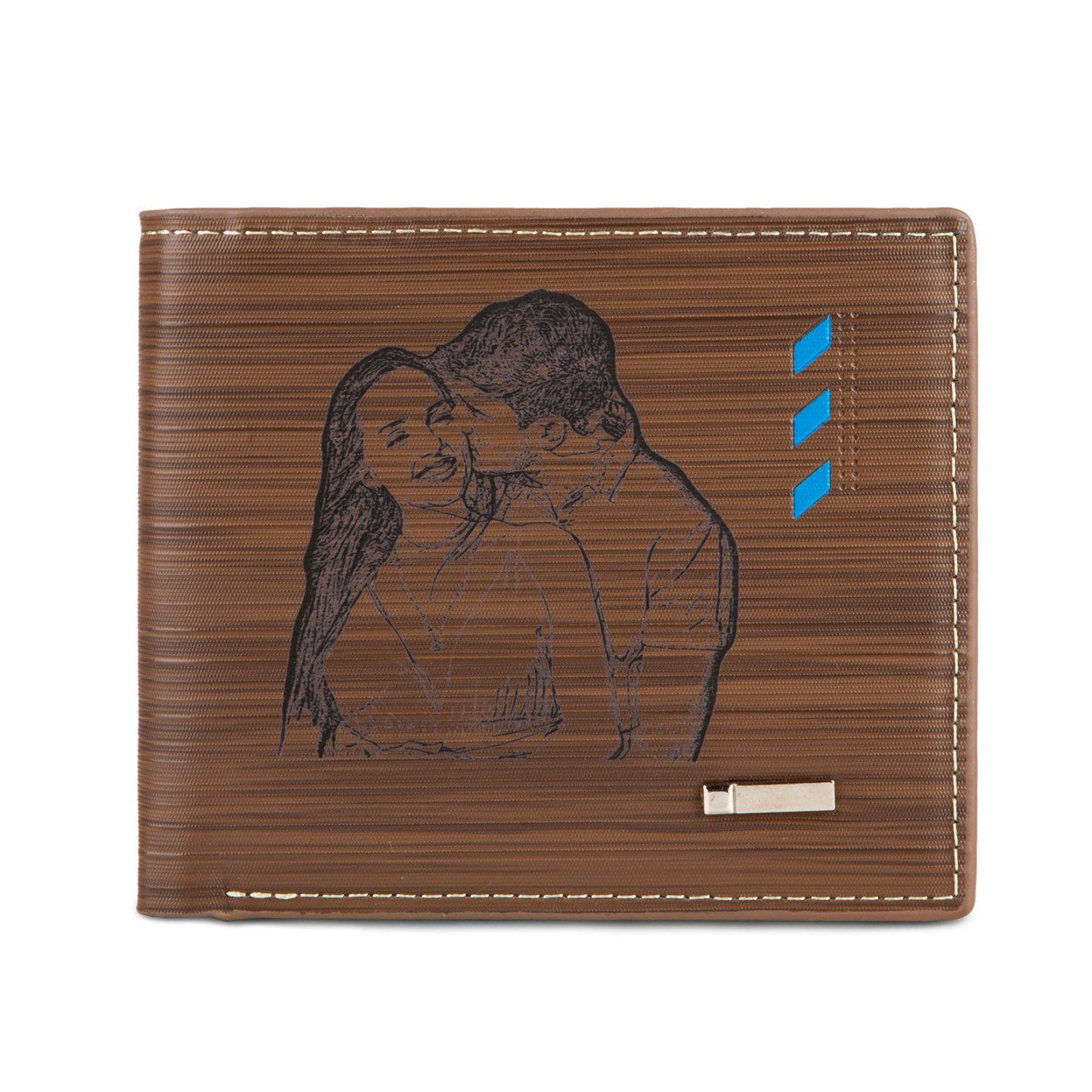 Personalised Leather Wallet Engraved Photo Folding Wallet Short Purse Love Gifts For Him-Jessemade AU