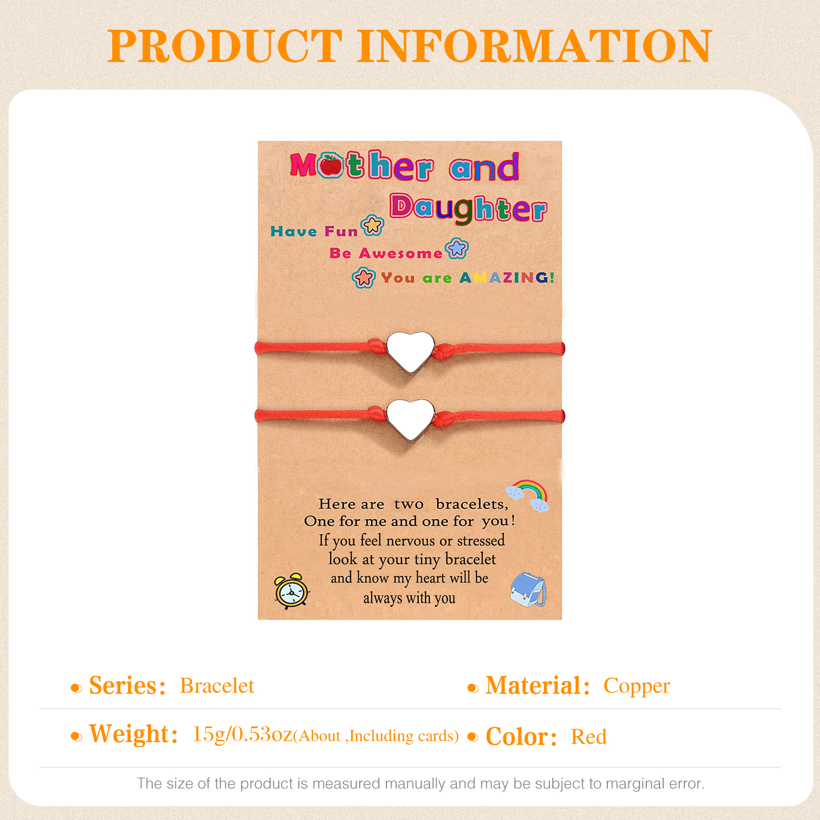 Women Bracelet Dainty Teen Heart Bracelet Back To School Adjustable Bracelet for Girls-Jessemade AU