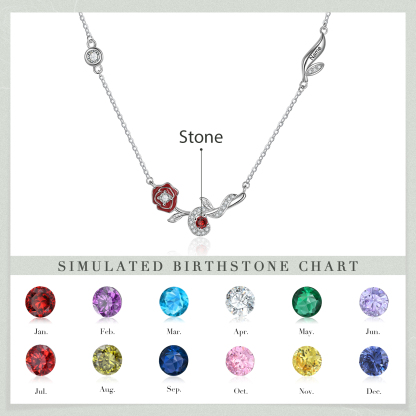 Personalised June Birthflower Necklace With Birthstone Best Gift For Her-Jessemade AU