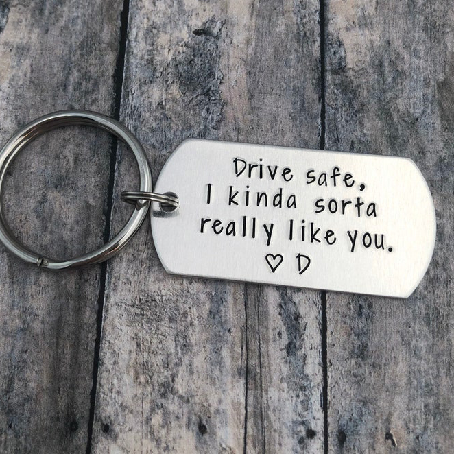 Personalised Initial Couple Keychain "Drive Safe, I Kinda Sorta Really Like You"-Jessemade AU