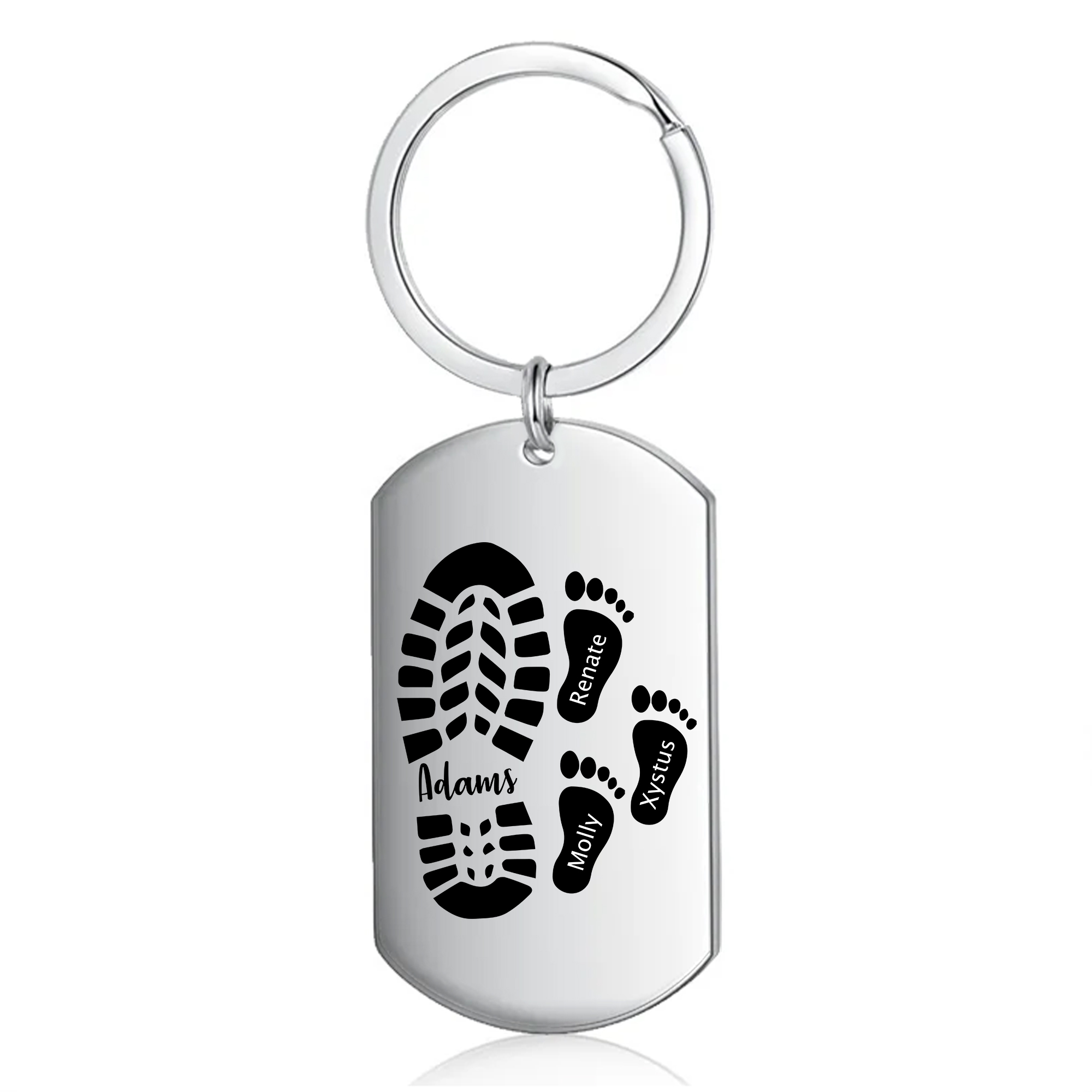 Personalised 4 Names Keychain Custom Dad Shoe Baby Foot Keychain Father's Day Gifts-Jessemade AU