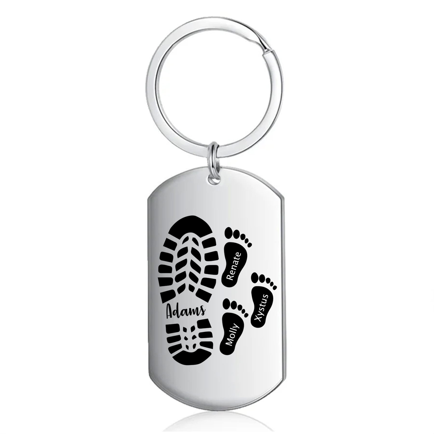 Personalised 4 Names Keychain Custom Dad Shoe Baby Foot Keychain Father's Day Gifts-Jessemade AU