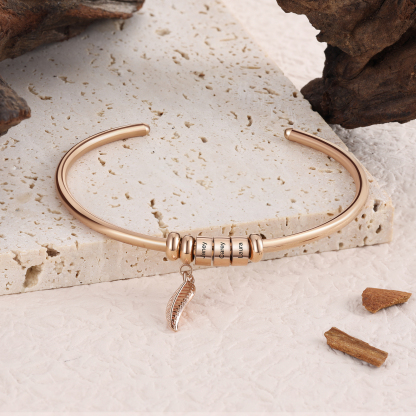 3 Beads Bracelet with a leaf-Jessemade AU