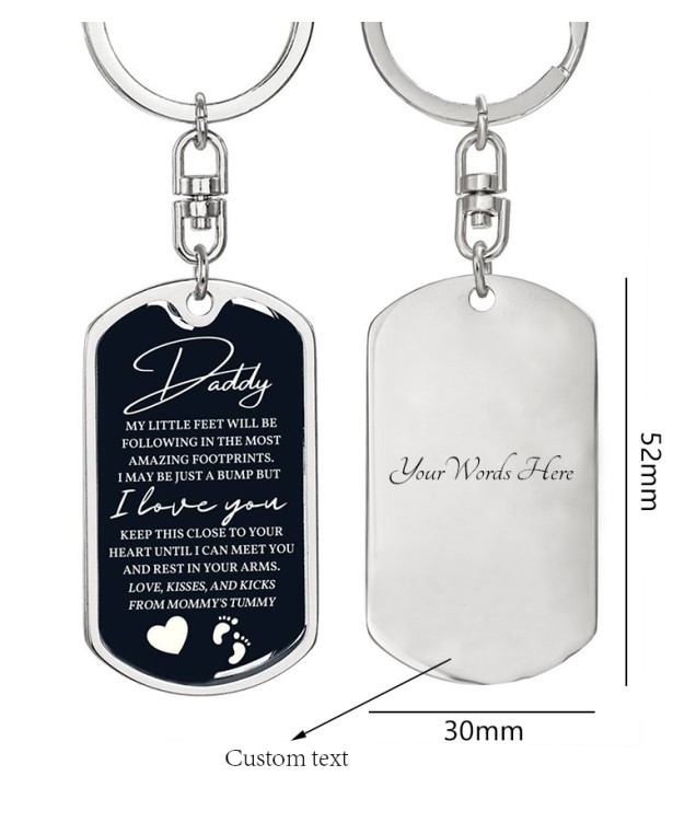 Personalised Message Keychain Custom Text Keyring for Him, "I may be just a bump but I love you"-Jessemade AU
