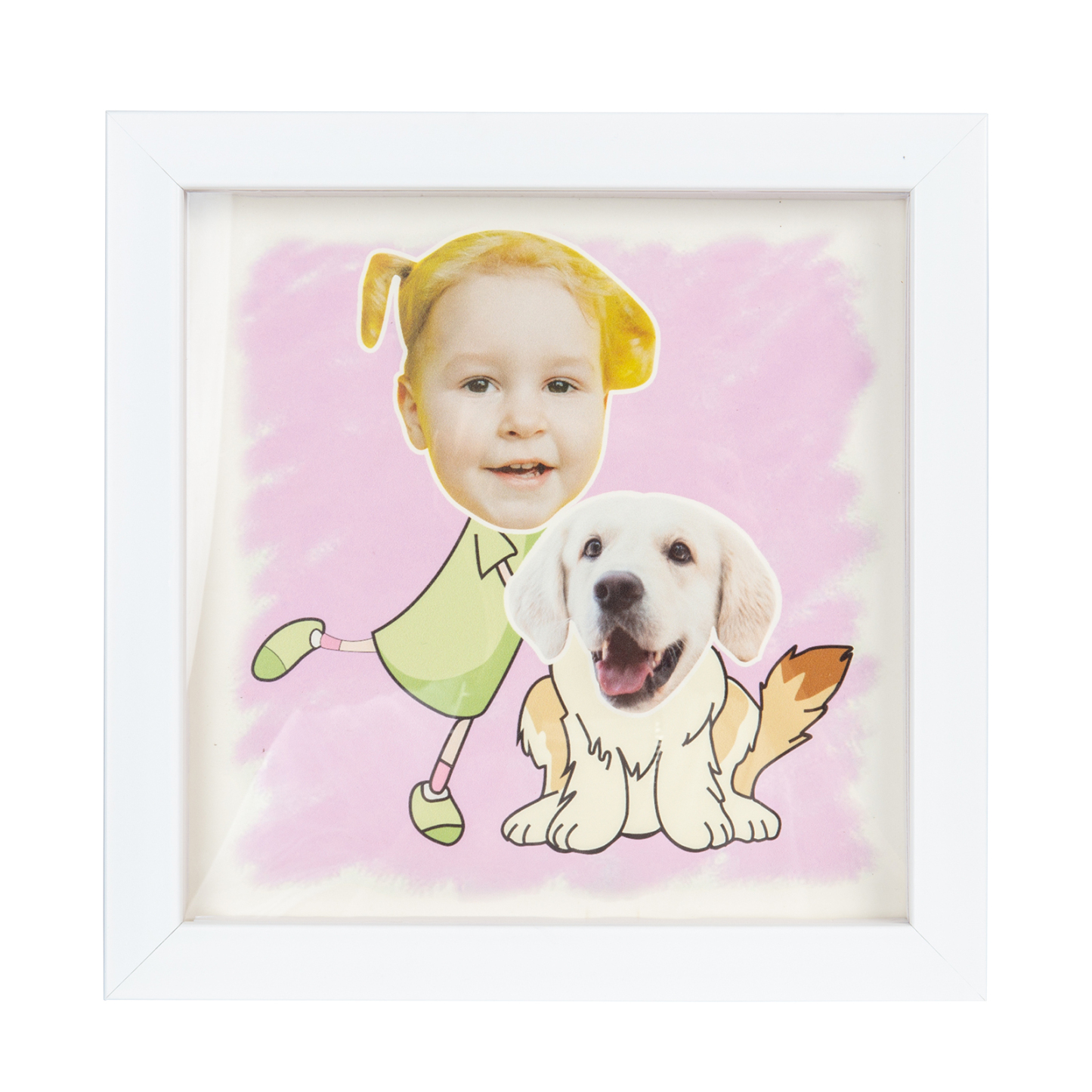Personalised Couple Stereo Photo Frame With Dog-Jessemade AU