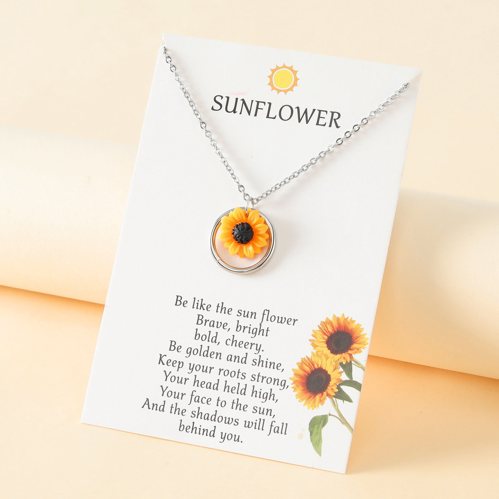 Sunflower Necklace Adjustable Best Friend Gift for Her-Jessemade AU