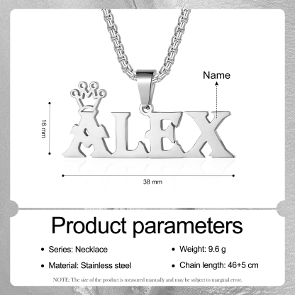 Personalised Crown Name Necklace Classic Jewelry Gift For Her-Jessemade AU