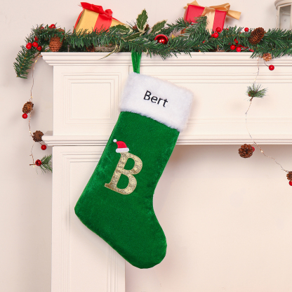 Christmas Letter Stockings Ornaments Custom 1 Name Fireplace Sock Decor Personalised Gifts for Family Friends-Jessemade AU
