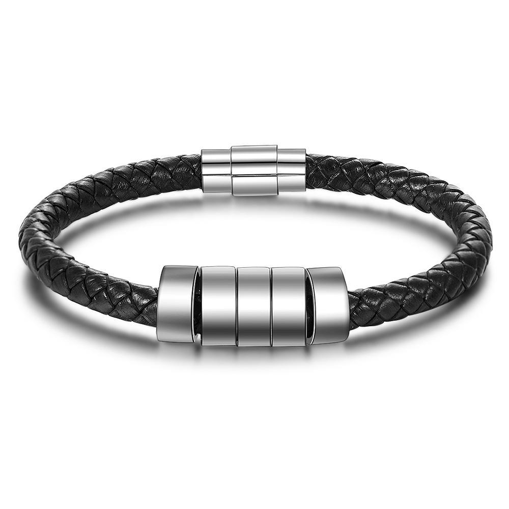 Personalised Men's Bracelets With 5 Beads Gift for Dad-Jessemade AU