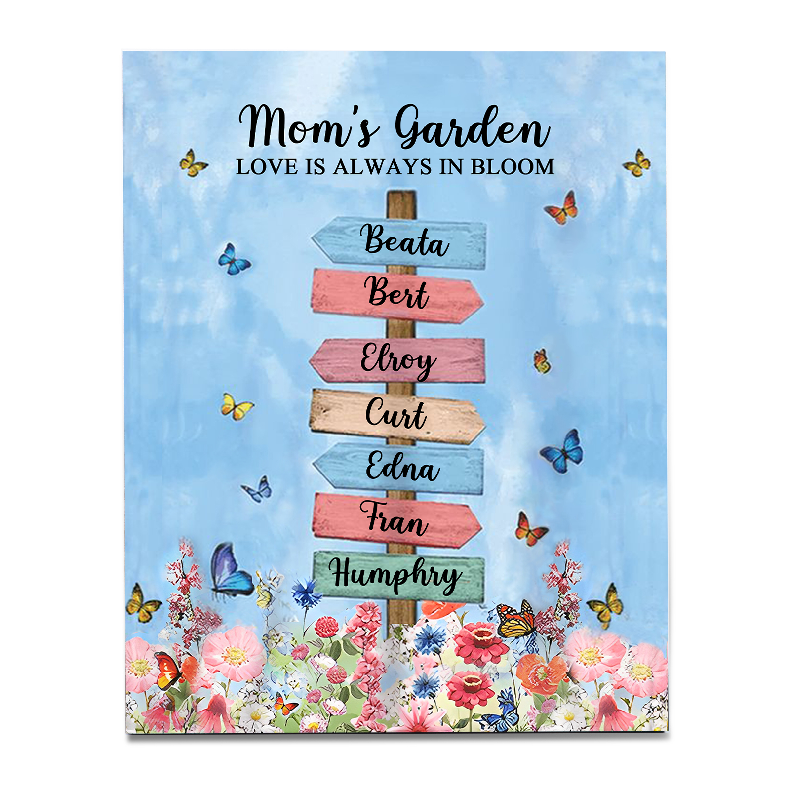 7 Names - Personalised Wooden Plaque Garden Custom Text Home Decoration Gift for Mother/Grandma-Jessemade AU