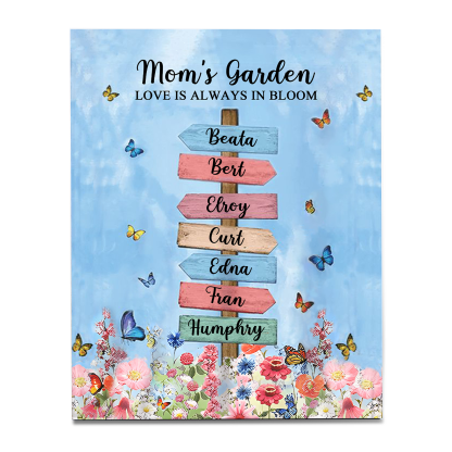 7 Names - Personalised Wooden Plaque Garden Custom Text Home Decoration Gift for Mother/Grandma-Jessemade AU