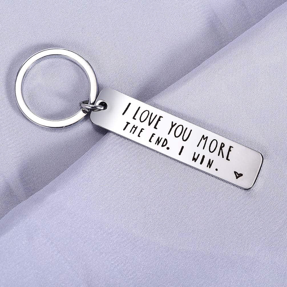 Funny Keychain for Couple "I Love You More The End I Win"-Jessemade AU