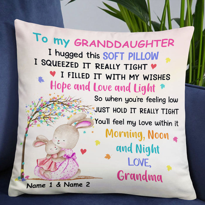 I Filled It With My Wishes, Rabbit Short Plush Pillow Case Easter Gifts For Granddaughter-Jessemade AU