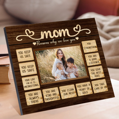 Personalised Photo Wooden Plaque Home Decoration Gifts for Mom/Mum - Reasons Why We Love You-Jessemade AU