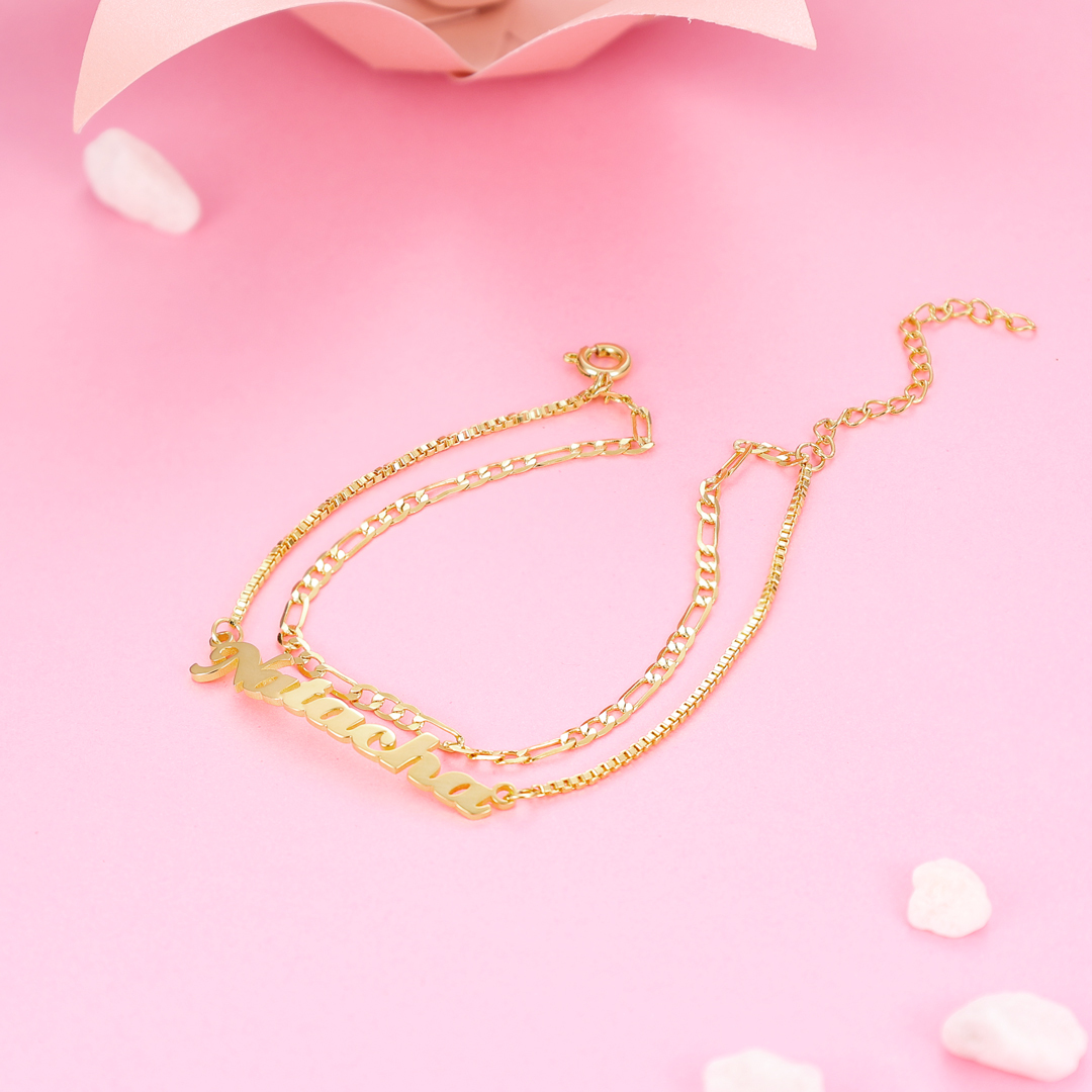Double Stranded-Personalised Name Anklet For Her | Jessemade-Jessemade AU
